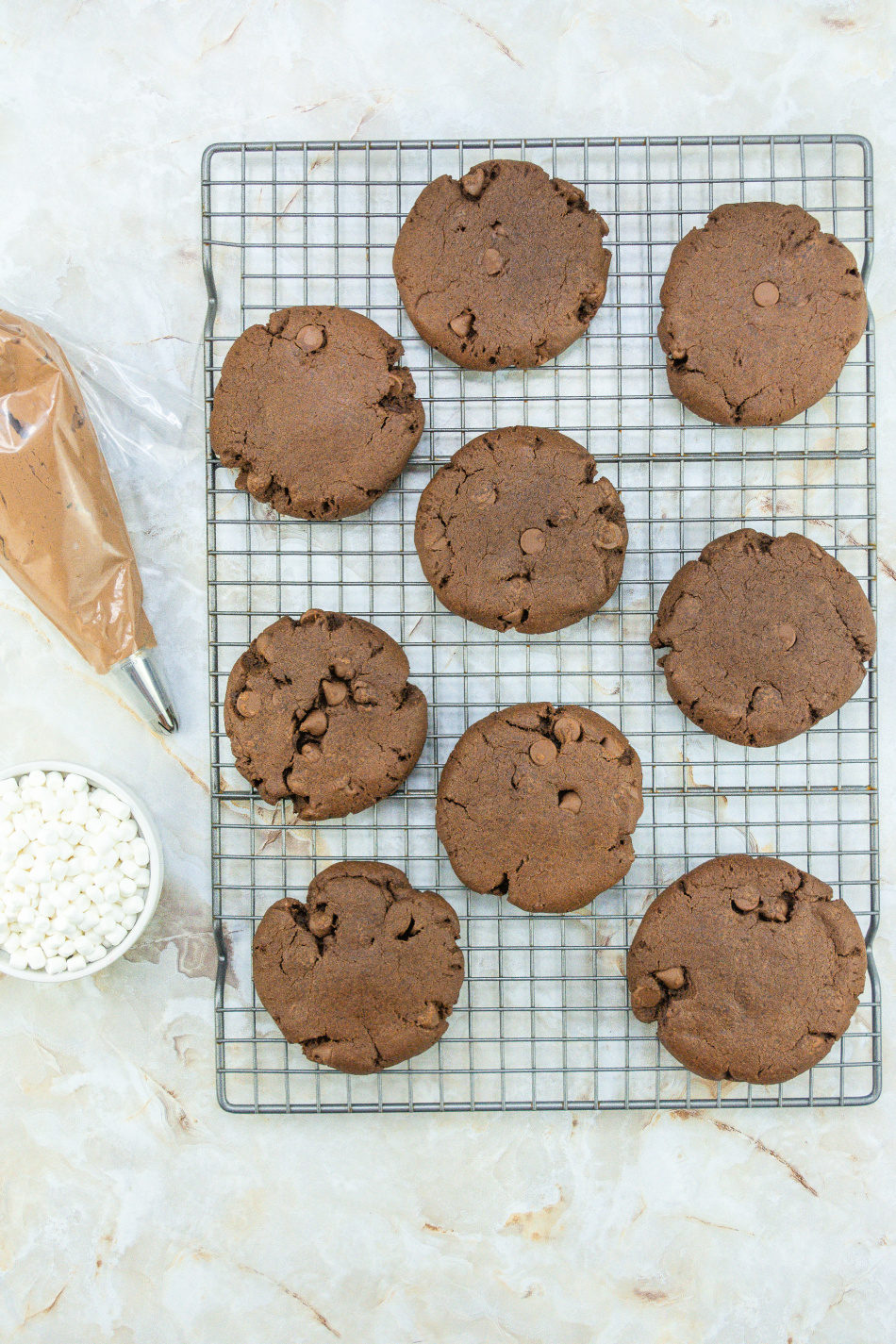 Hot cocoa cookie process