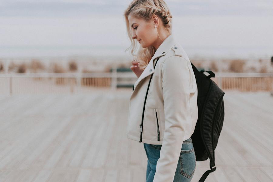 woman in black jacket