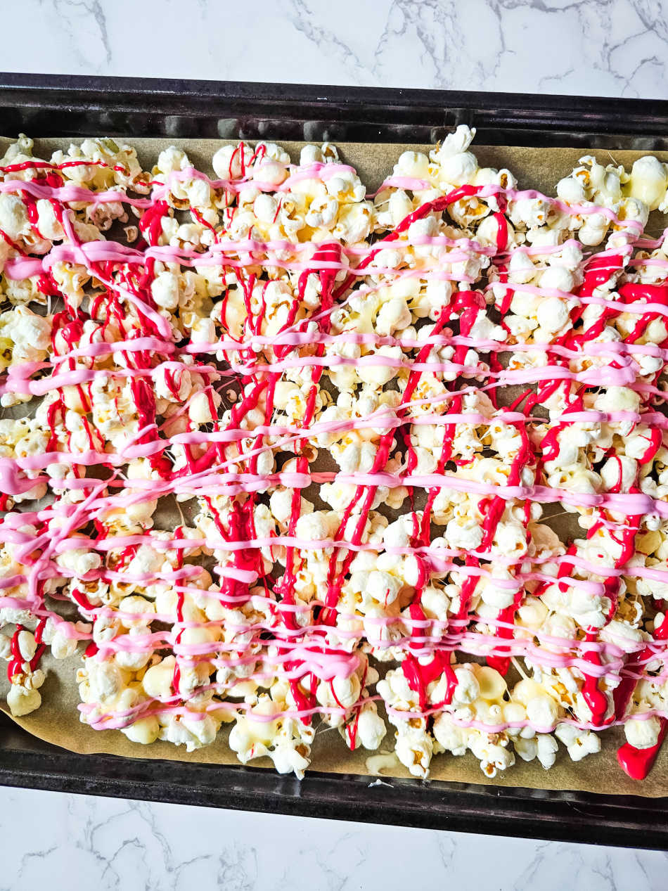 Valentine's Popcorn Mix process