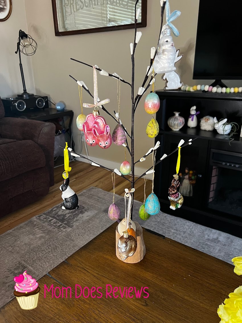 Old World Christmas Easter ornaments in a tree