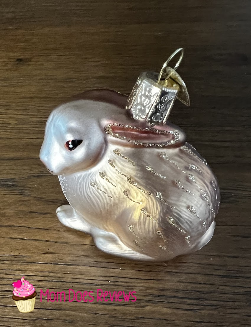 Old World Christmas gold bunny up close