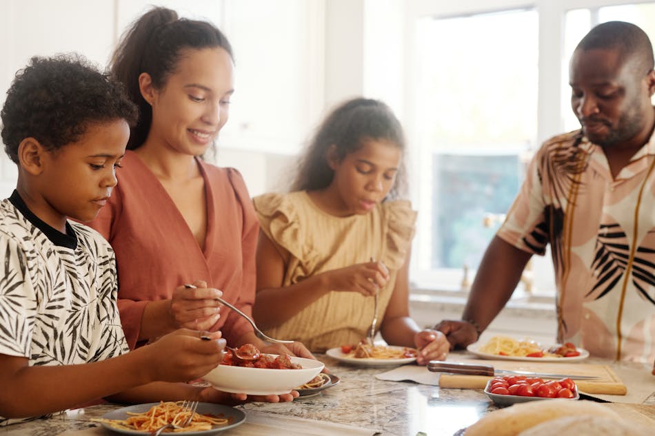 family eating