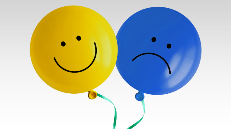 happy and sad balloons