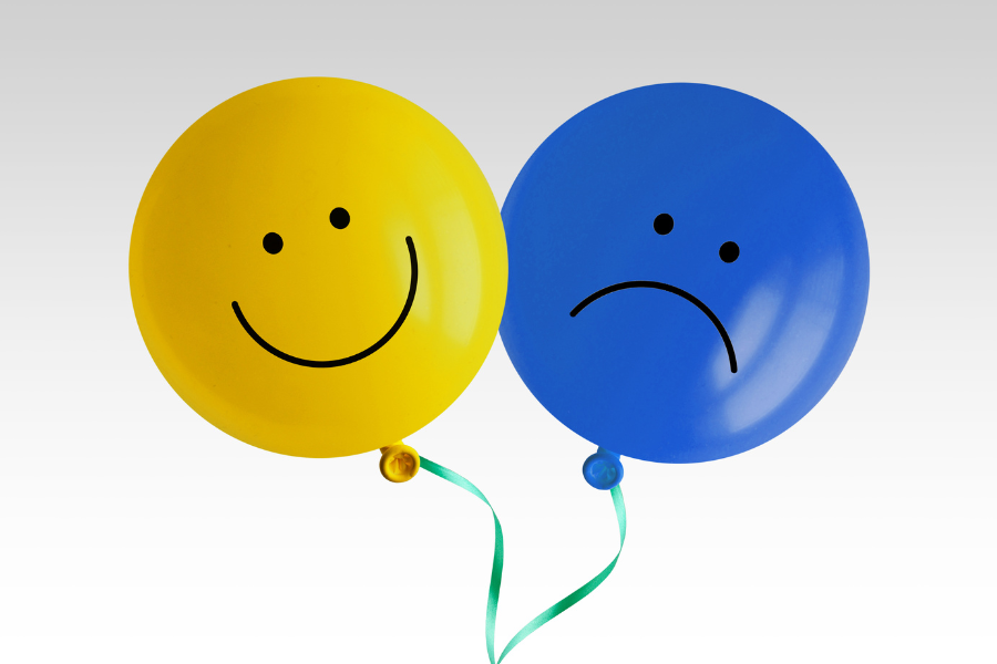 happy and sad balloons