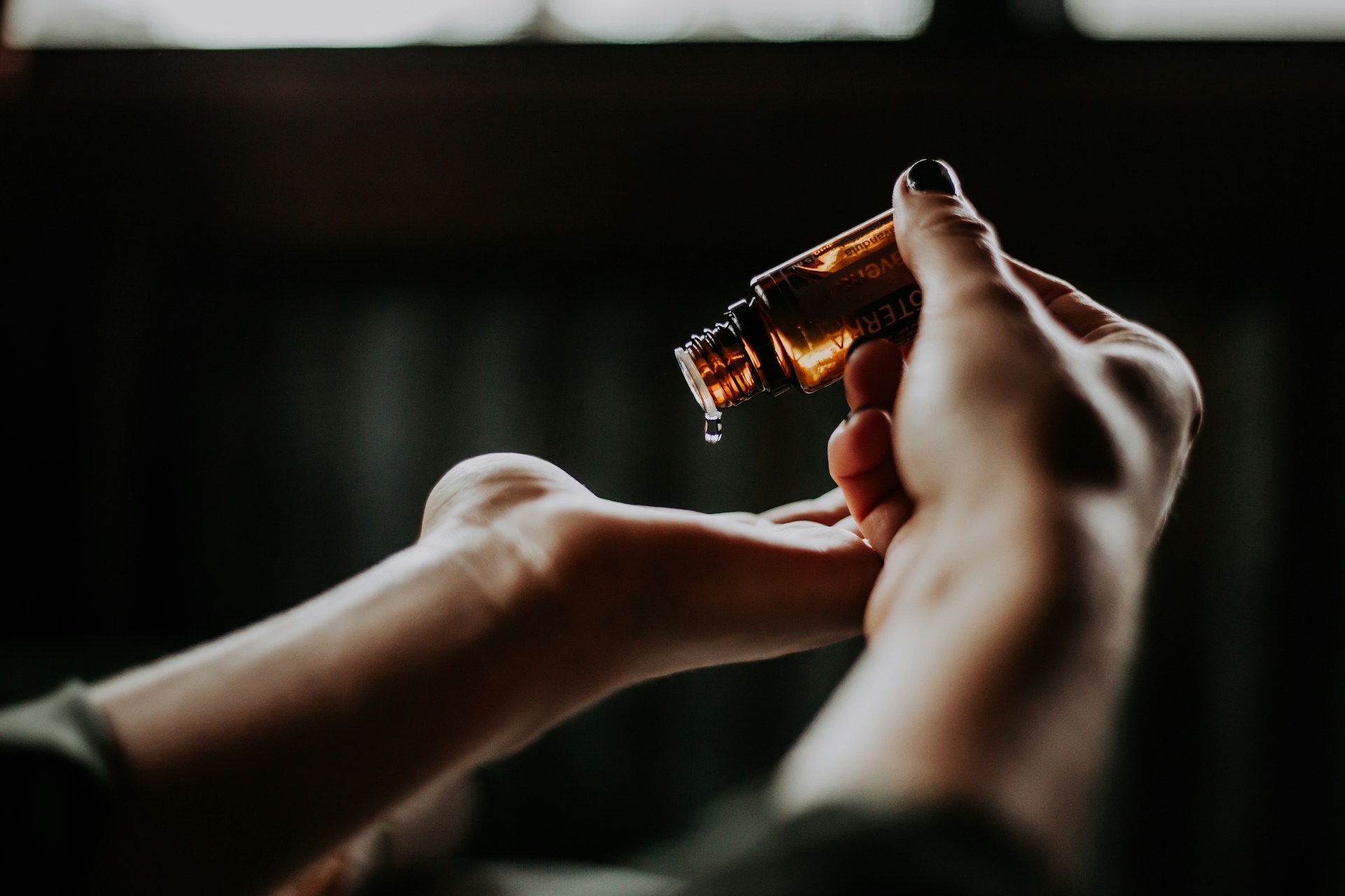 oil dripping in hand