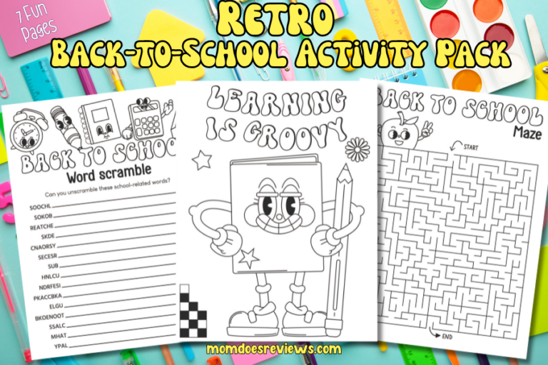 Retro Back-to-School Activity Pack #FreePrintable - Mom Does Reviews