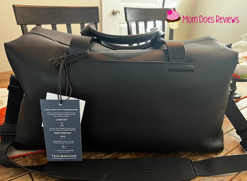 Troubadour leather duffle showing the whole bag