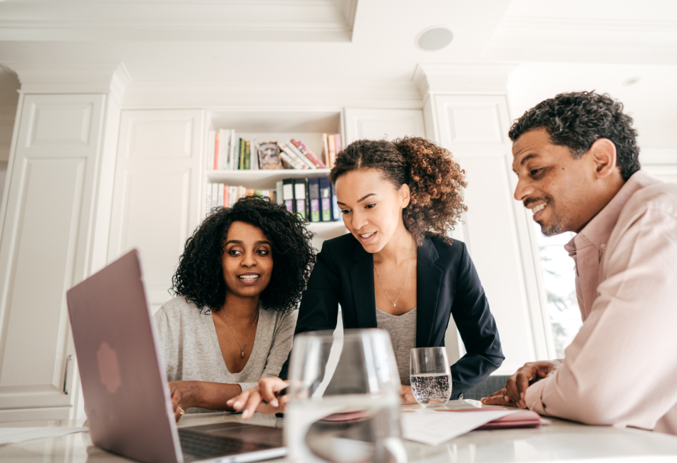 real estate agent and clients