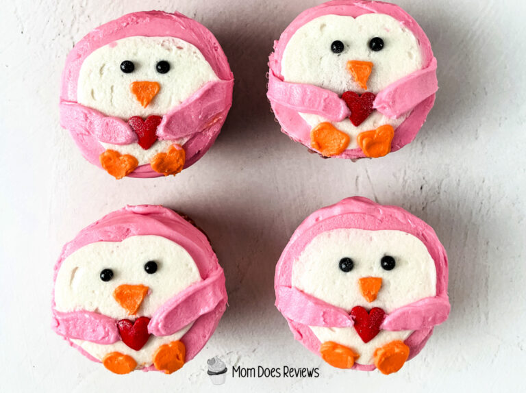 Make Pink Penguin Cupcakes - Mom Does Reviews
