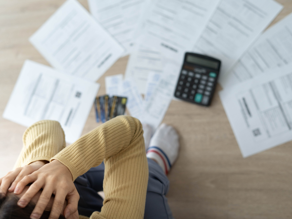 stressed with bills