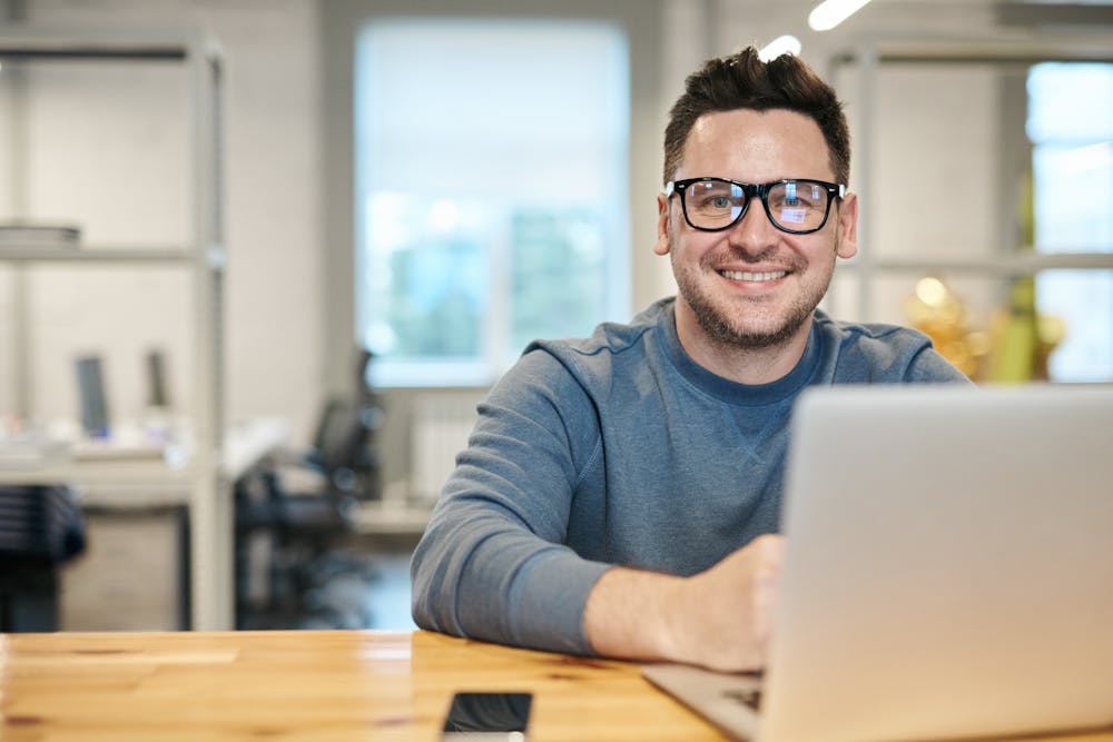 man wearing glasses