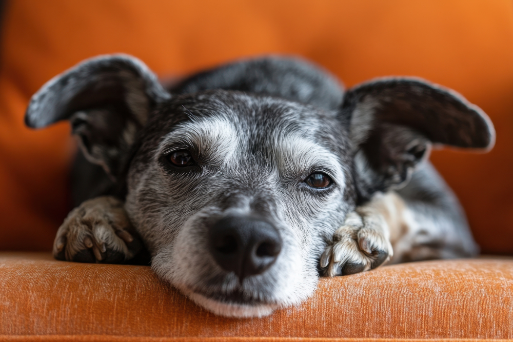 dog on couch
