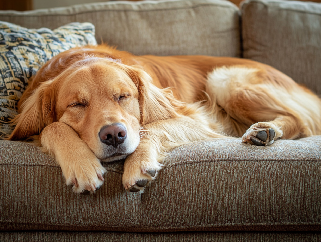 dog on couch