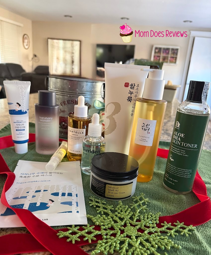 Eyurs 10 step Korean skincare products out of boxes