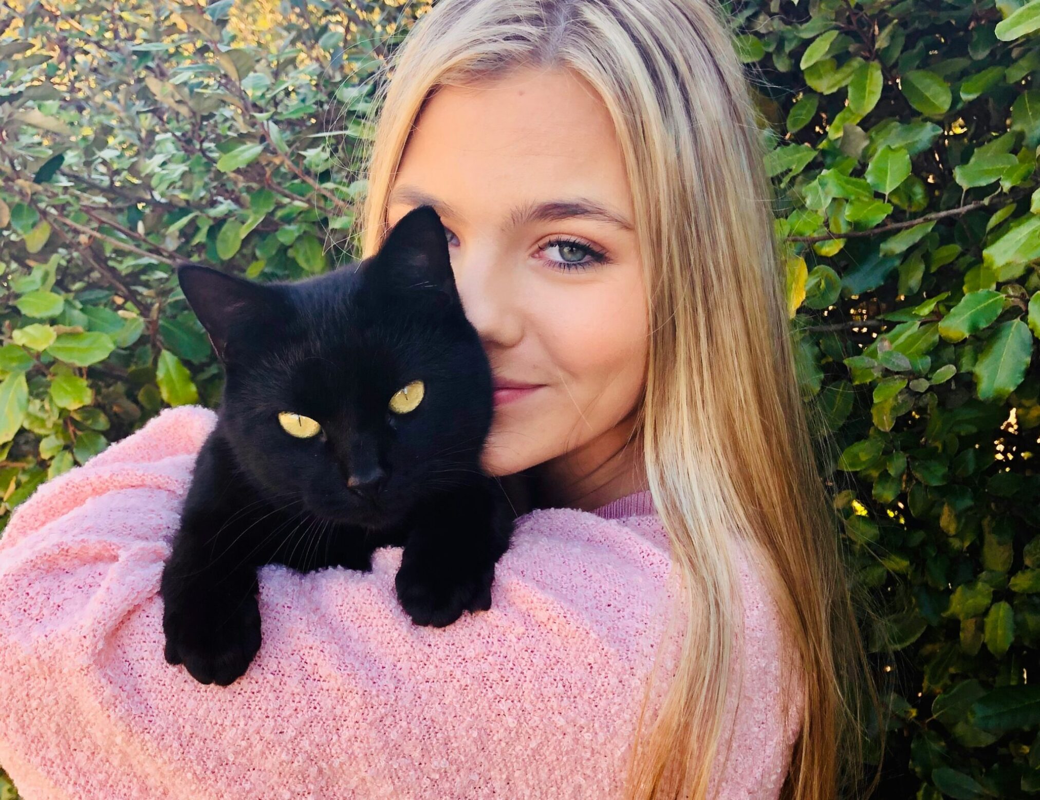 woman with cat