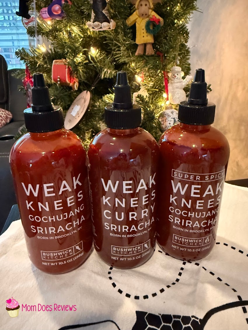 Three bottles of weak knees sauces