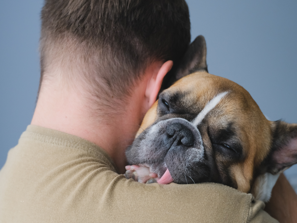 man with dog