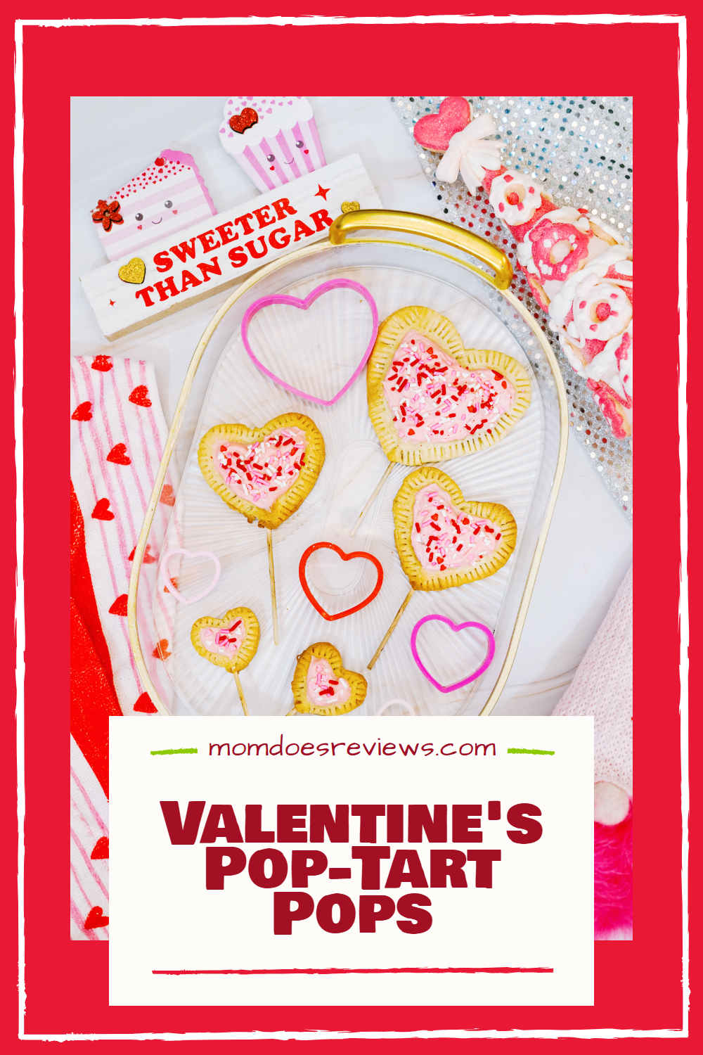 Valentine's pop-tart pops