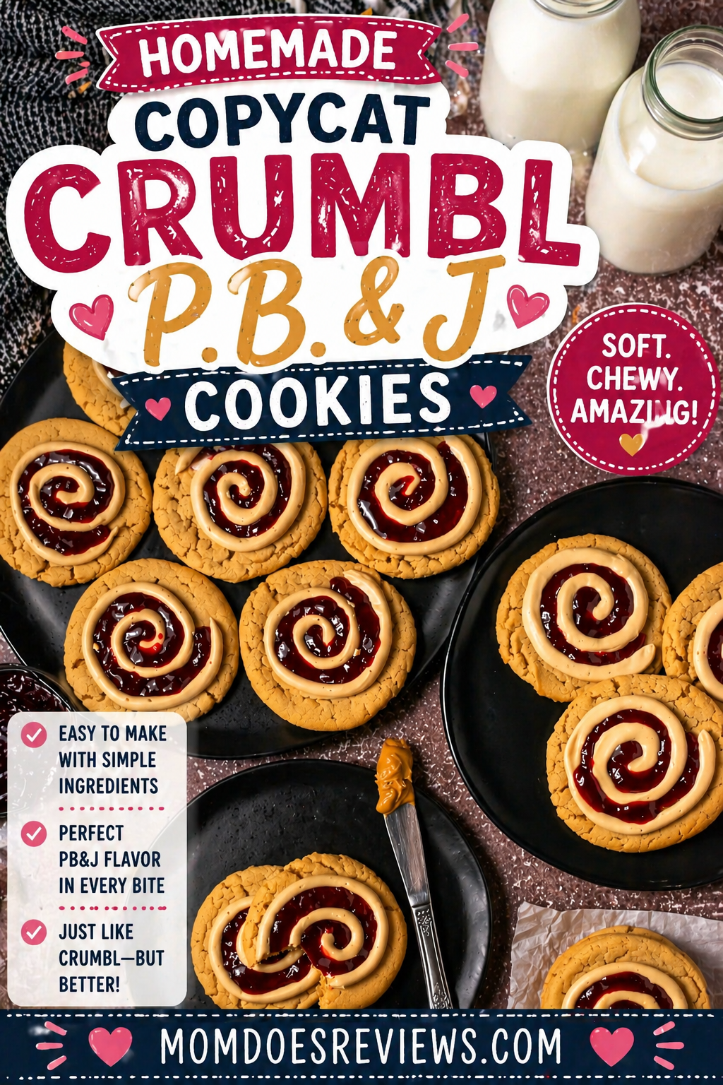 Copycat Crumble PBJ cookies