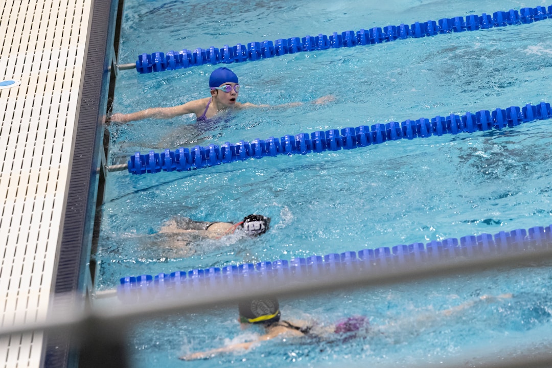 swimming in pool