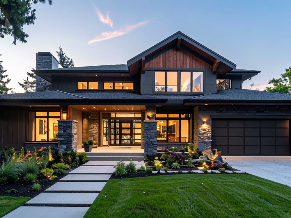 home with bright windows