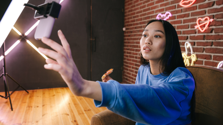 making a tiktok video