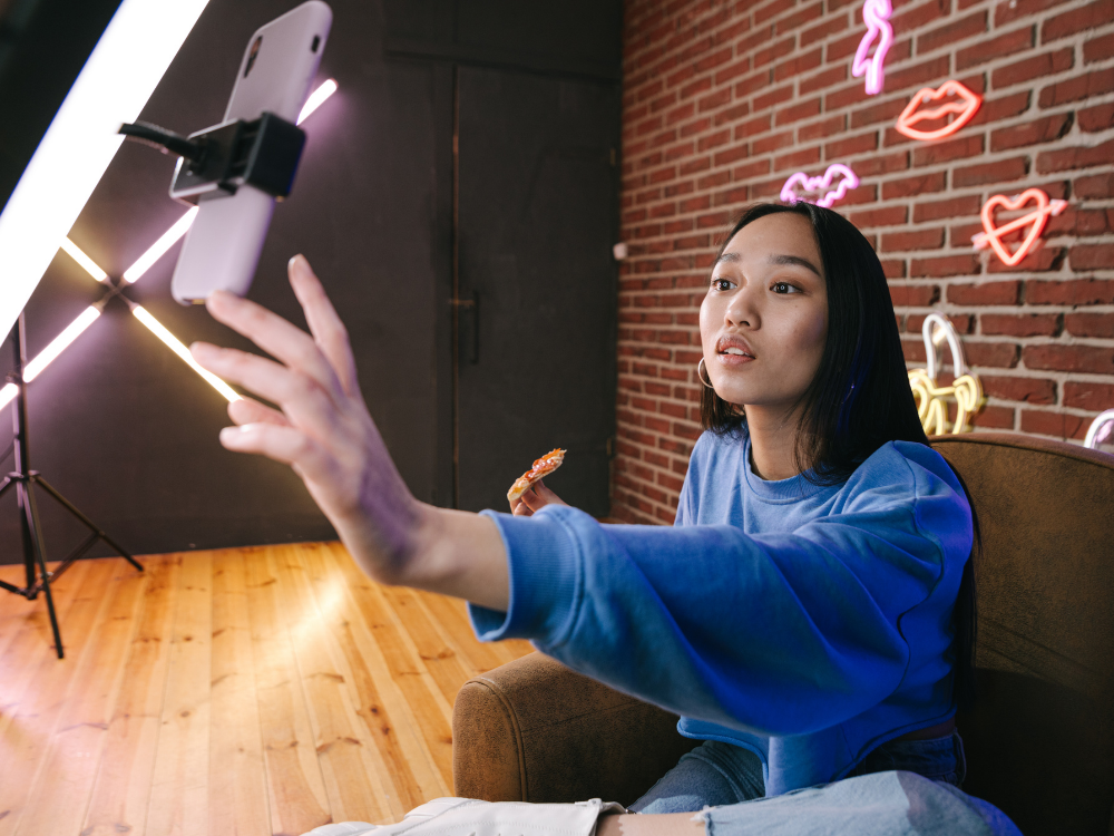 making a tiktok video