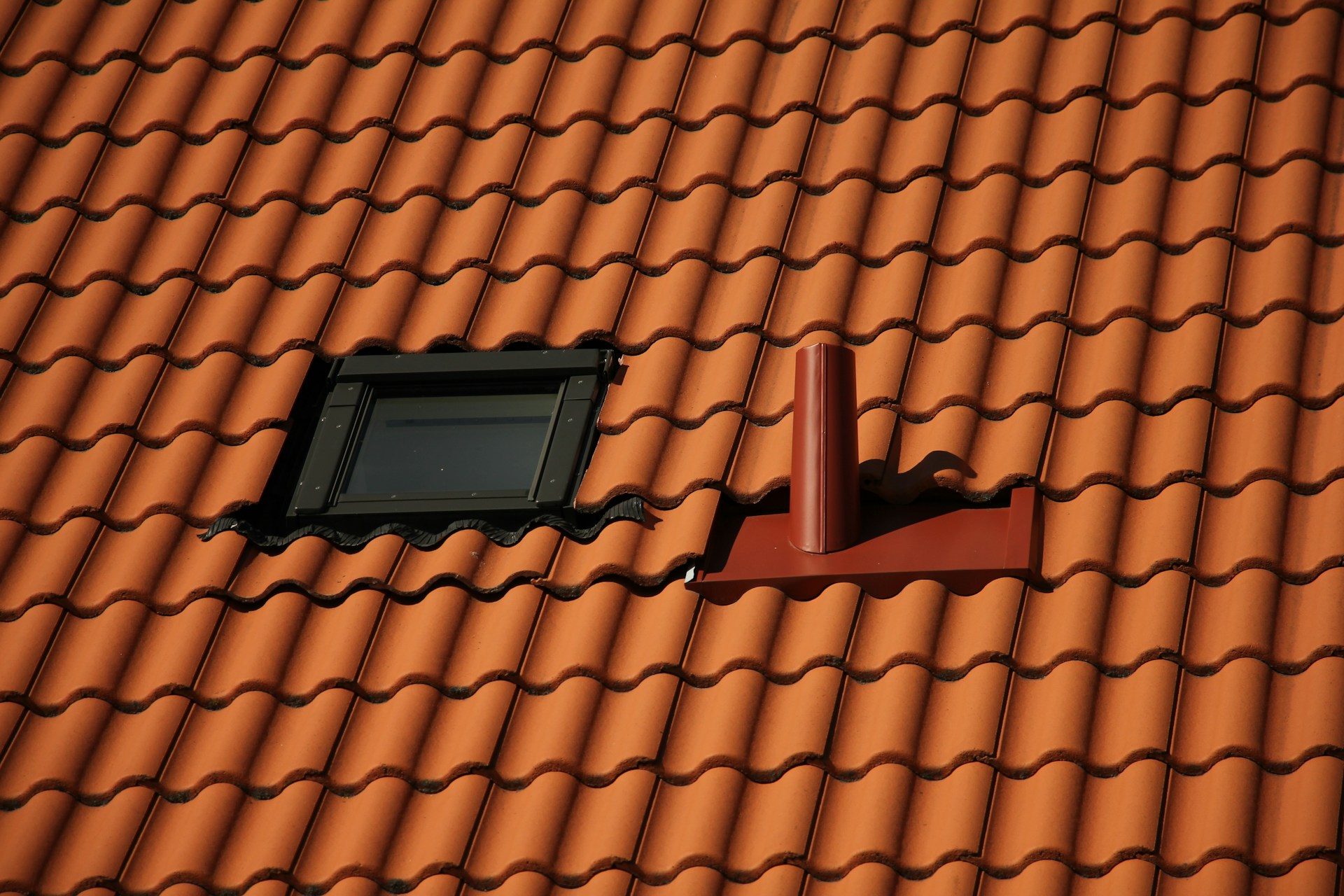 brown tiled roof