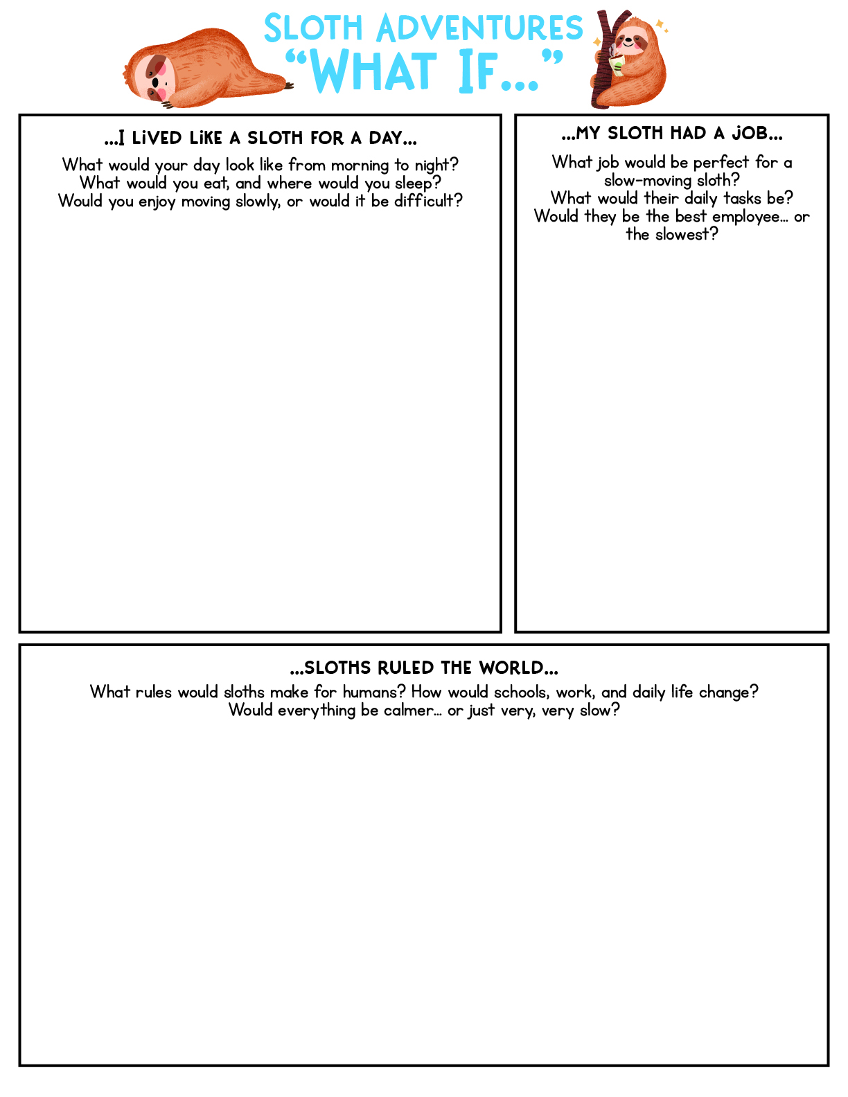 Sloth Activity Pages