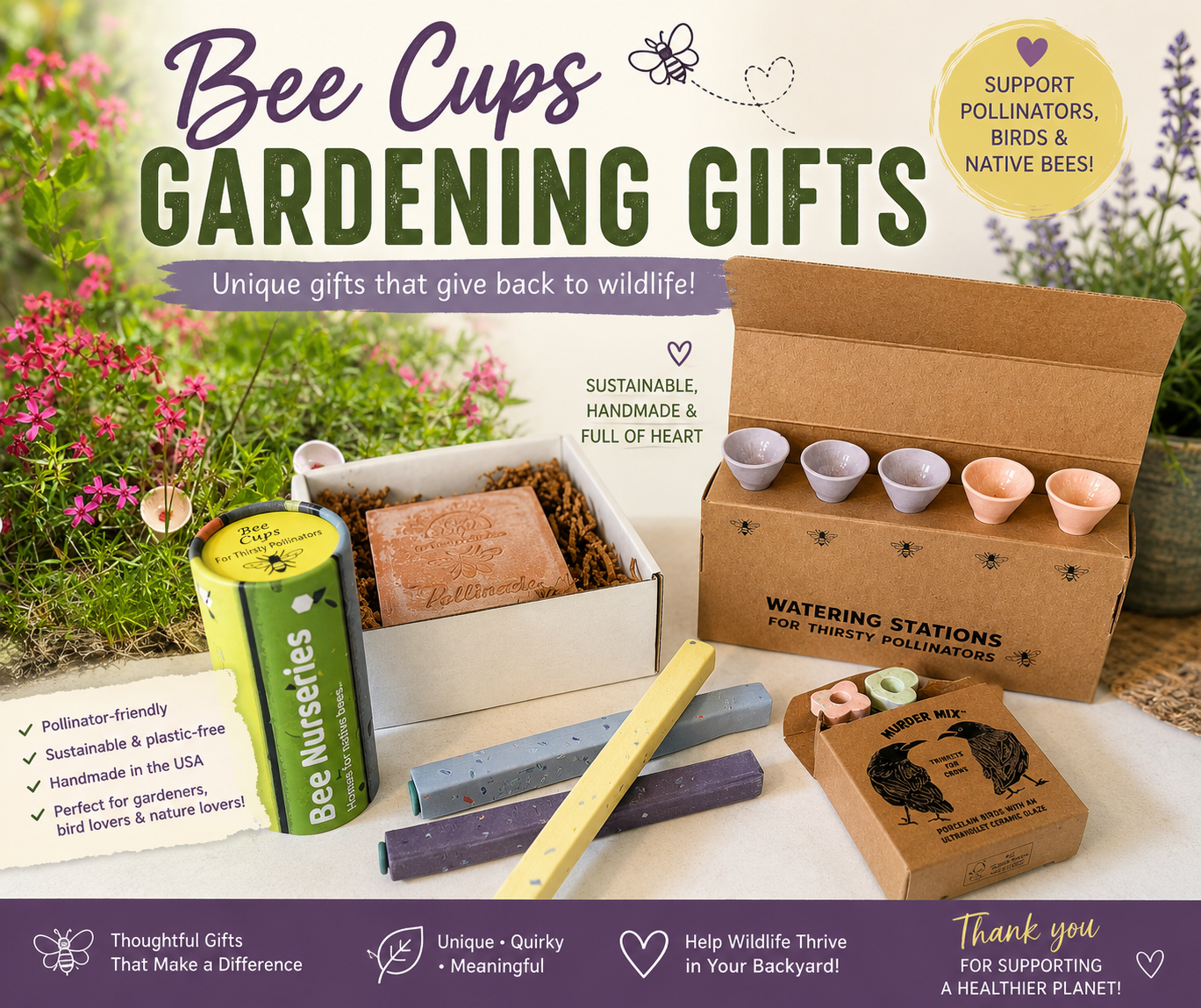 Bee Cups Gardening gifts