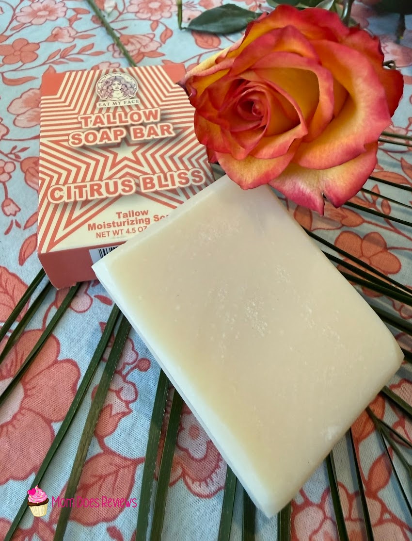Eat My Face Tallow Soap Bar out of packaging
