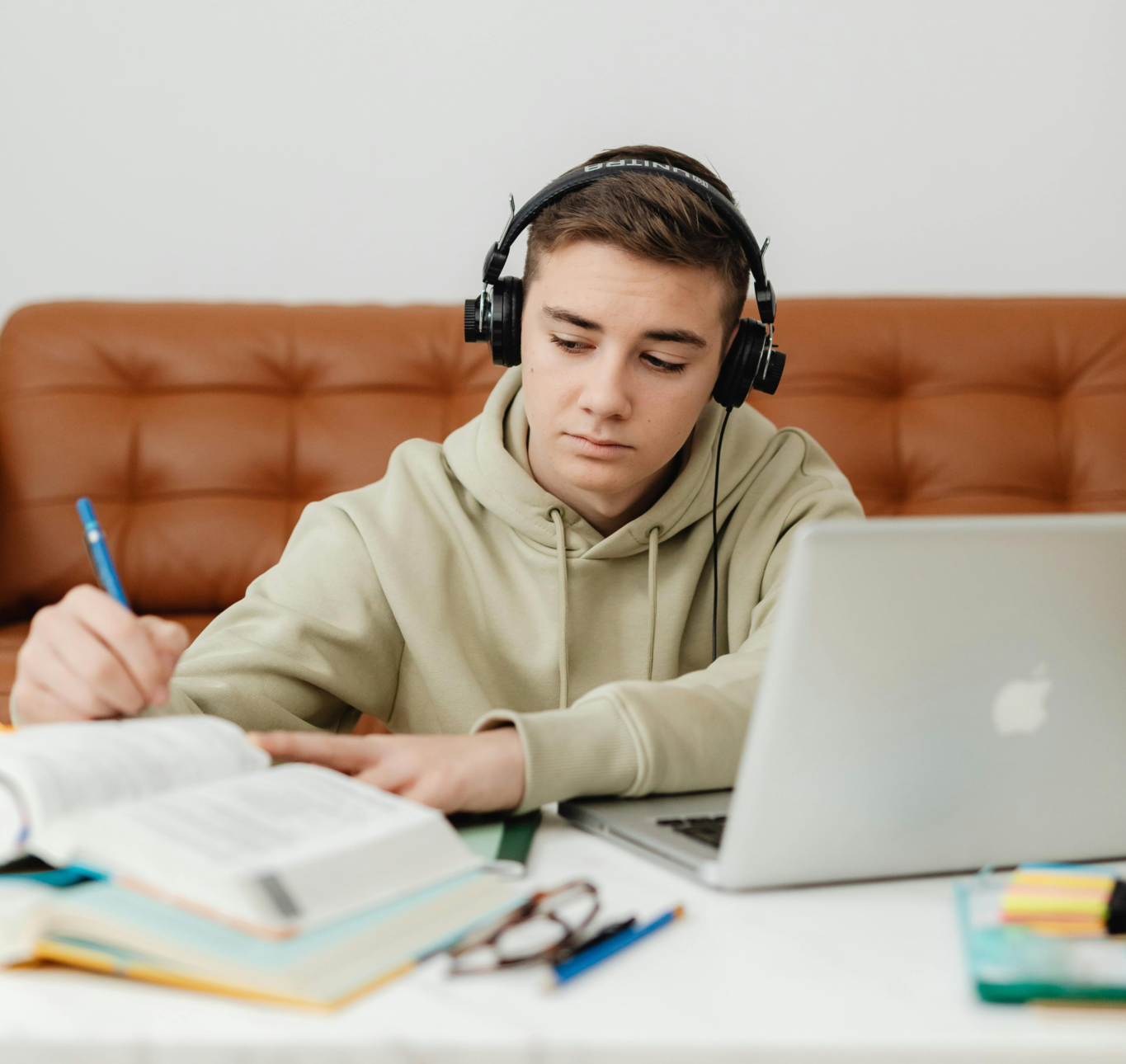 boy studying