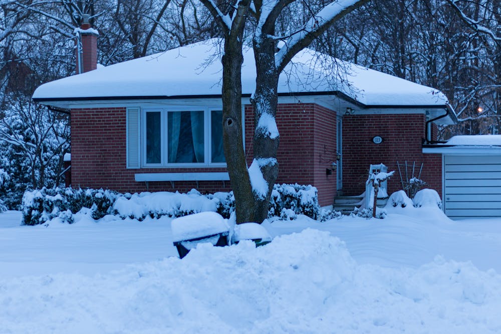 Snow covered house