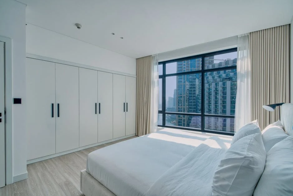 white bedroom rental