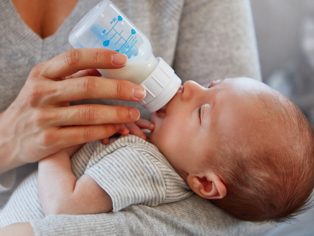 baby drinking bottle