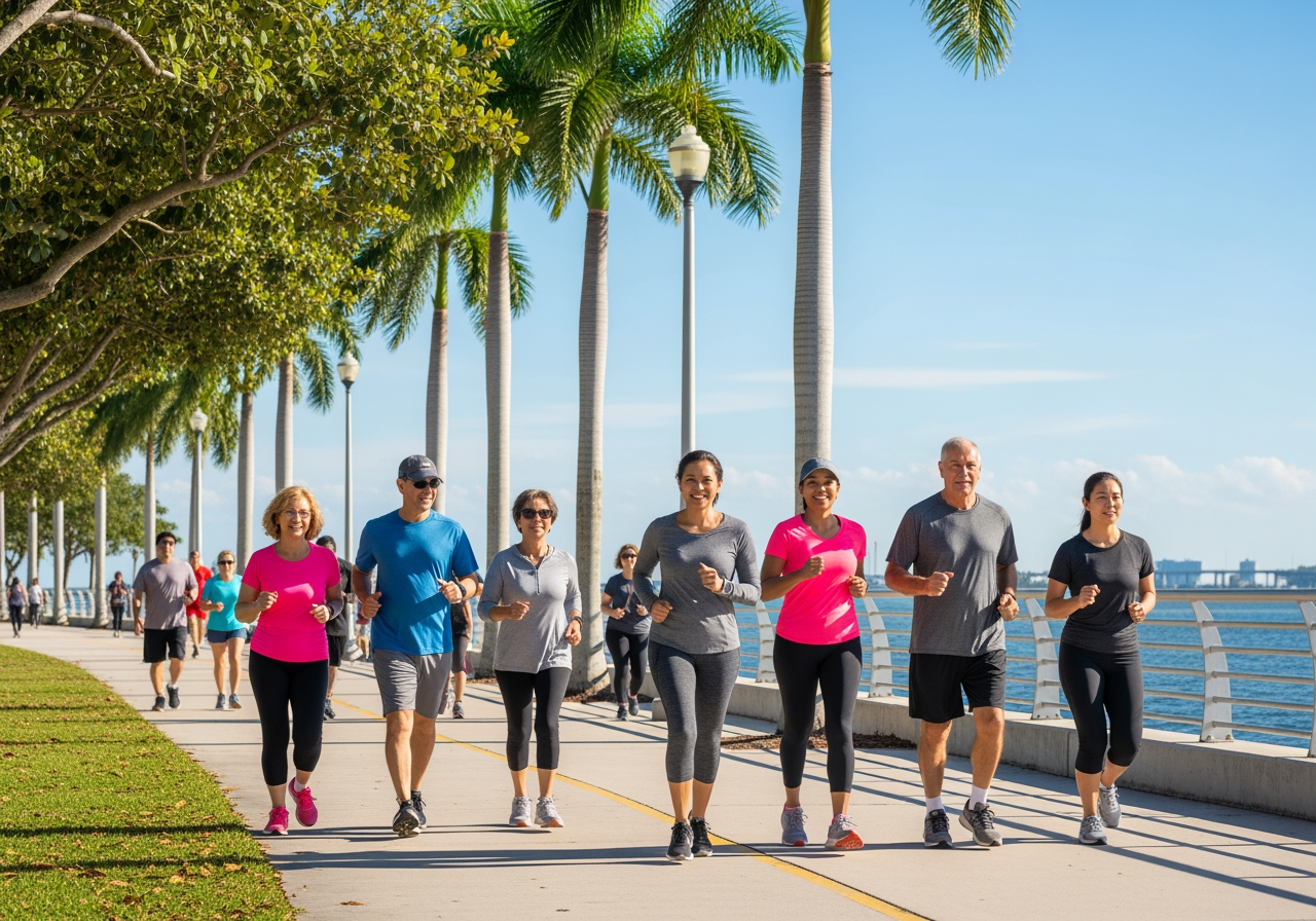 group exercising