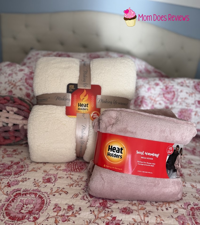 Heat Holders mega hoodie and super plush blanket in packaging