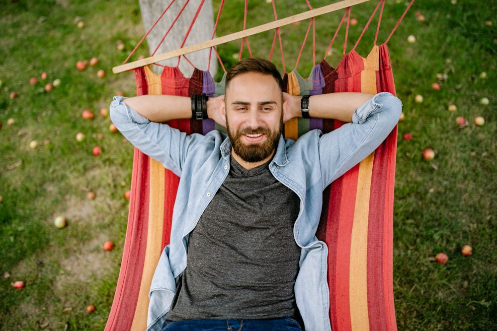 man in hammock