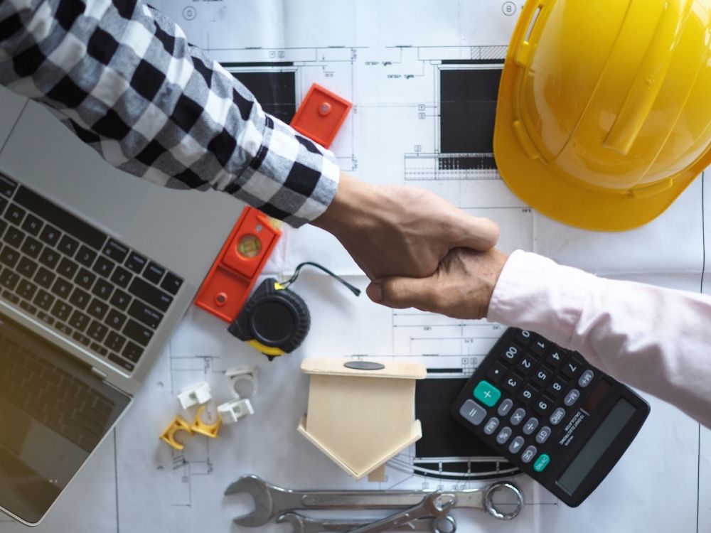 contractor shaking hands