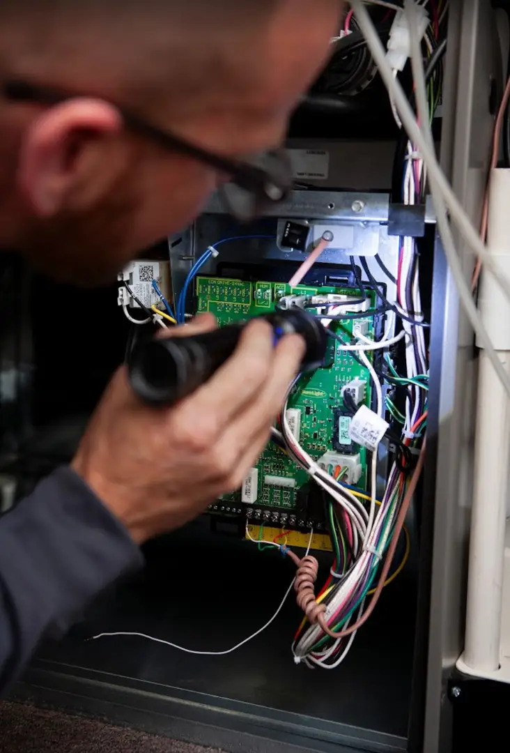 man fixing hvac