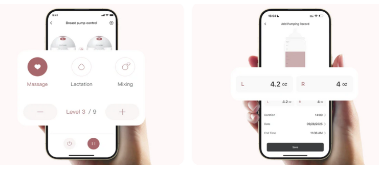 Momcozy breast pump app