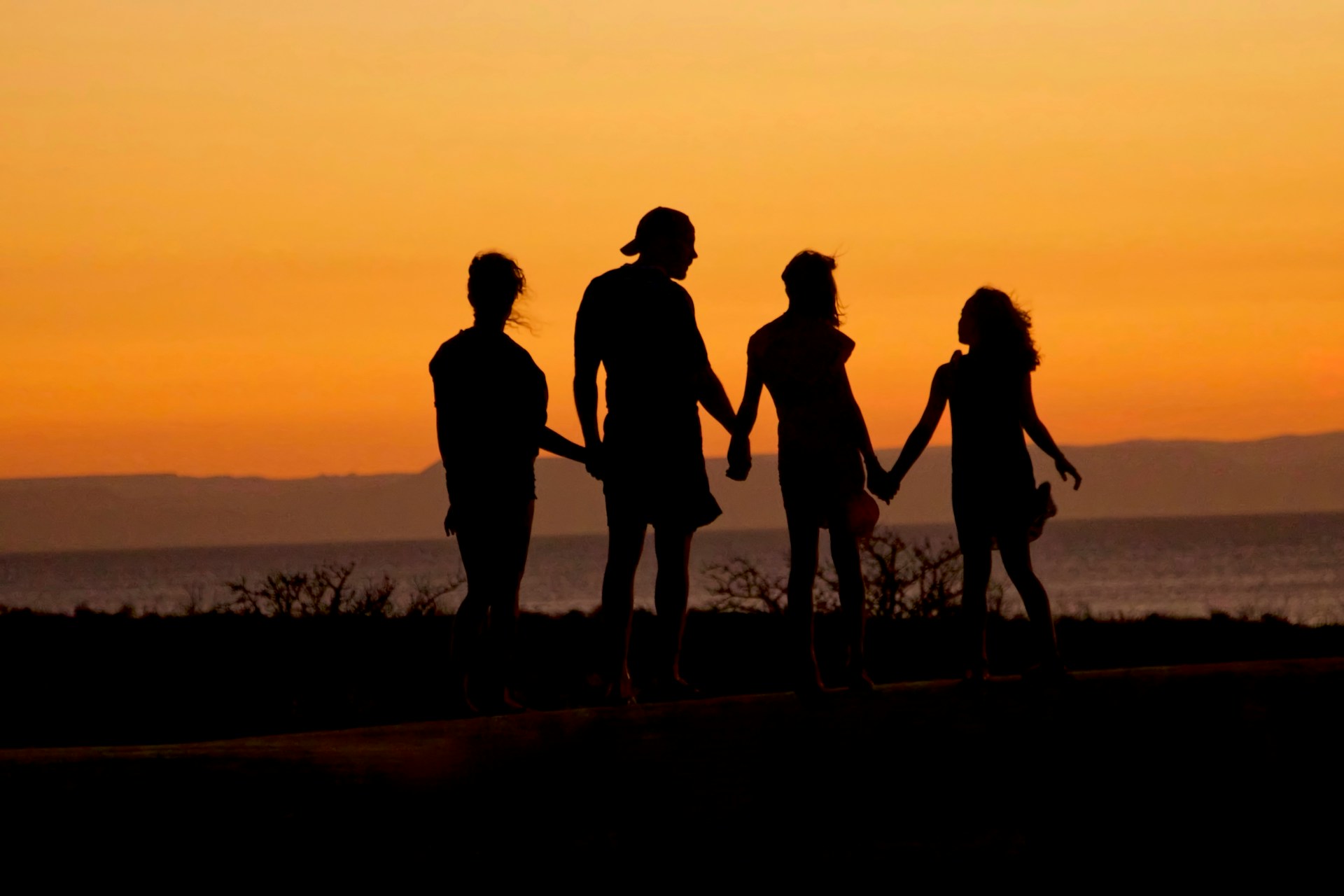 silhouette of a family