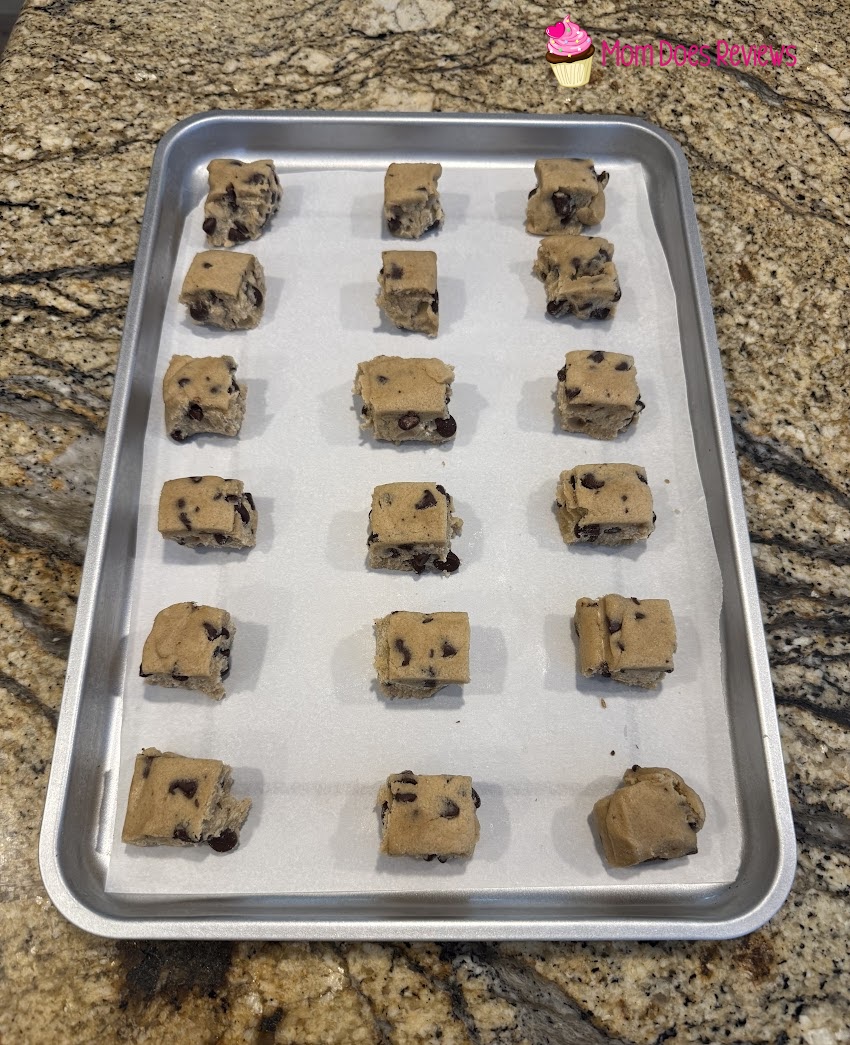 Unbaked cookies on Cuisinart baking pan