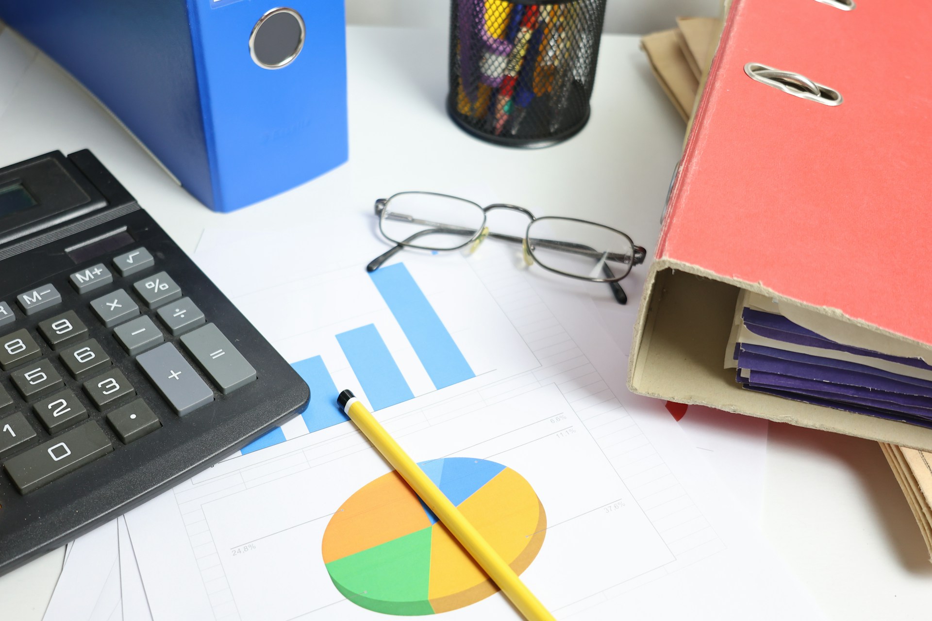 desk with calculator cost segregation
