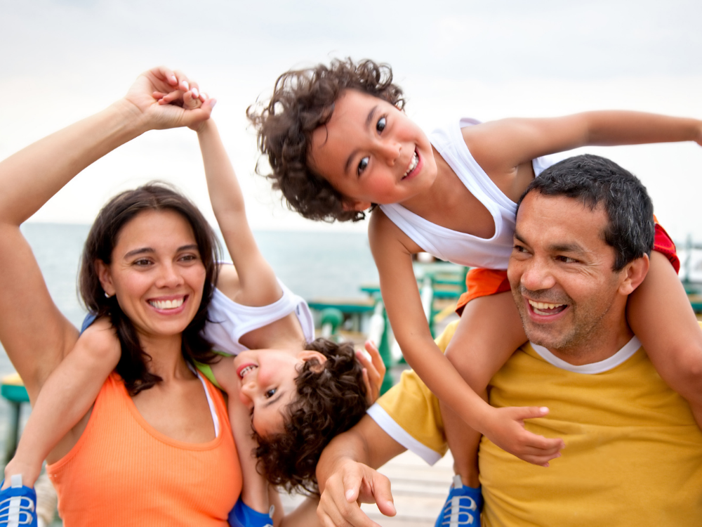 happy family on vacation