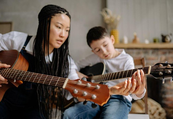 playing guitar