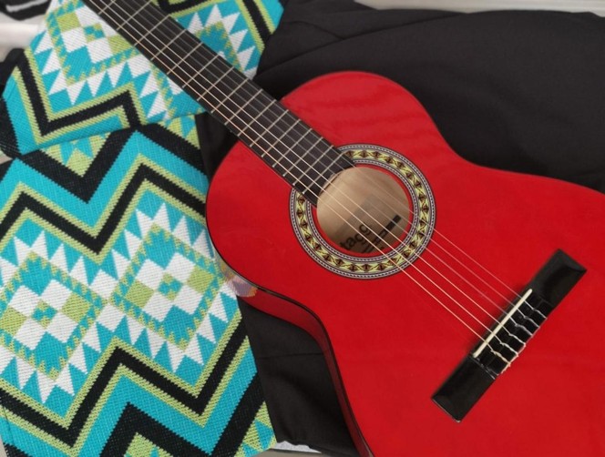 red guitar