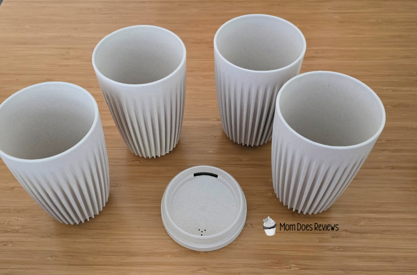 Set of tan coffee cups