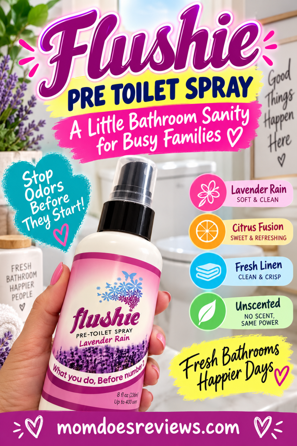 Flushie Pre Toilet Spray: A Little Bathroom Sanity for Busy Families
