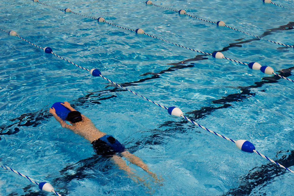 boy in swimming pool